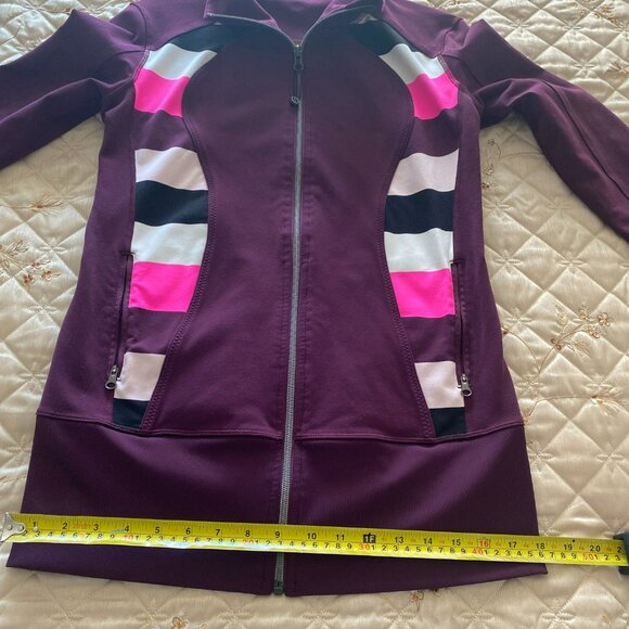 COPY-Lululemon Women Plum Nice Asana Jacket Stripes Size Tag Missing - Picture 7 of 11
